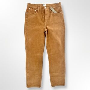 J Crew 29 Vintage Slim Straight Leg Corduroy Pants in Tan Brown NEW